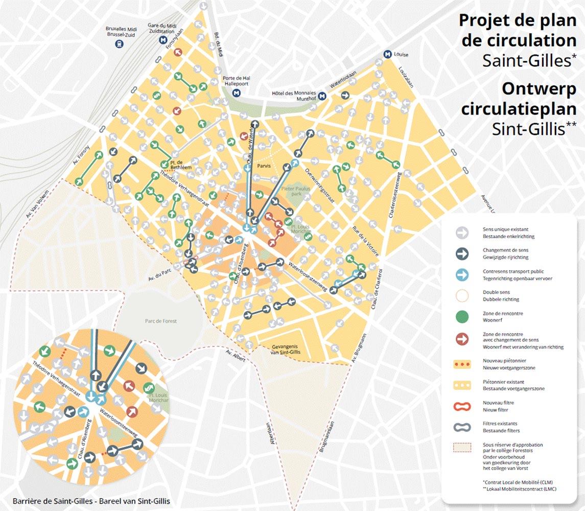 LOW-TRAFFIC NEIGHBOURHOODS Parvis St-Gilles circulation plan